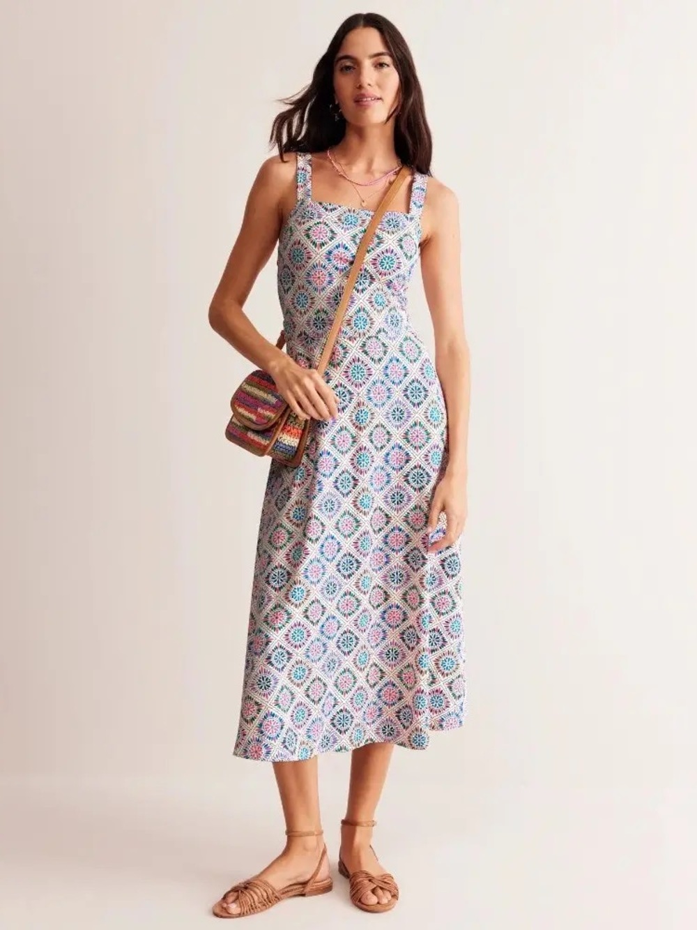 Boden NWT Bridget Ponte Midi Dress Surf the Web/Mosaic Bloom Women’s Plus Sz 18R